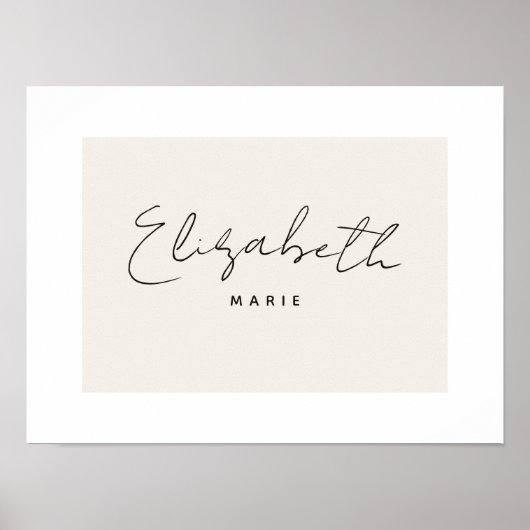 ベビー名カスタムプリントミニマル子供部屋ウォールアート ポスター (正面)