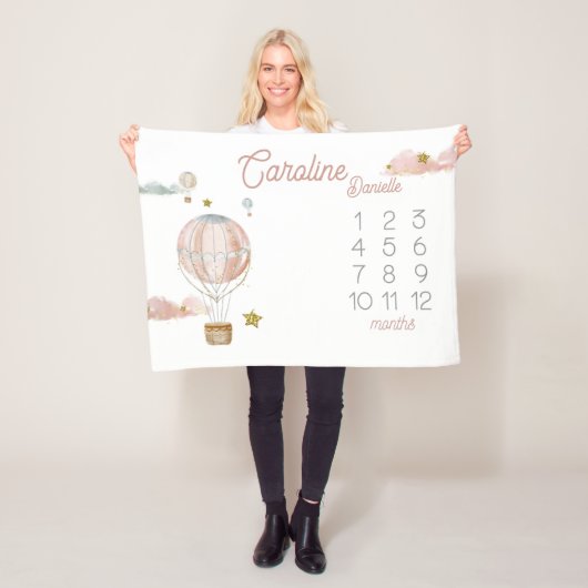 ベビー名カスタムホットエアバルーンブランケットNoマーカー フリースブランケット (インサイチュ)