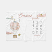 ベビー名カスタムホットエアバルーンブランケットNoマーカー フリースブランケット (正面(横))