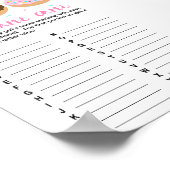 ベビー名ゲームピンクドーナツシャワーゲーム ポスター (角)