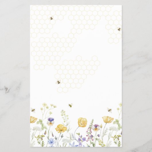 ベビー名ゲーム蜂ワイルドフラワーベイビーシャワーゲーム チラシ (裏面)