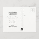 ベビー名スクリプト誕生発表写真 案内ポストカード (裏面)