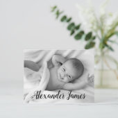 ベビー名スクリプト誕生発表写真 案内ポストカード (スタンド正面)