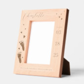 ベビー名スクリプト&誕生統計フットプリント&ハート レーザー彫刻フレーム (左)