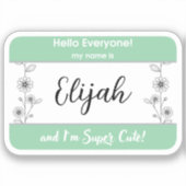 ベビー名タグTiny tot名ラベル子供の名前 シール (正面)