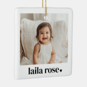 ベビー名ハート写真 セラミックオーナメント (右)