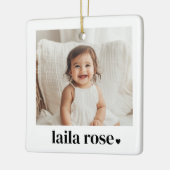 ベビー名ハート写真 セラミックオーナメント (左)