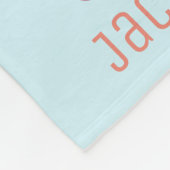 ベビー名パターンタイポグラフィニュートラルブルー フリースブランケット (角)