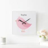 ベビー名パーソナライズされた、子供部屋、キッズスクエアウォール スクエア壁時計 (ホーム)