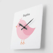 ベビー名パーソナライズされた、子供部屋、キッズスクエアウォール スクエア壁時計 (傾斜)