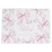 ベビー名ピンクボウ抱き枕 ラージペーパーバッグ (正面)