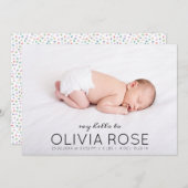 ベビー名フォトオーバーレイパステルテラッツォ誕生 案内状 (正面/裏面)