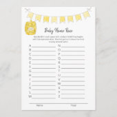 ベビー名レースゲームテディベアカード プログラム (正面)