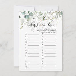 ベビー名レースゲーム，ユーカリ赤ちゃんシャワーゲームI 招待状