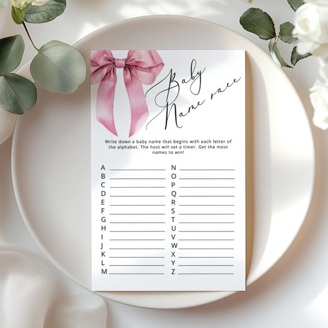 ベビー名レースピンクボウ赤エレガントちゃんシャワーゲーム (クリエイターアップロード済み)