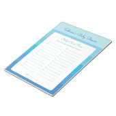 ベビー名レースブルーグラデーションストライプズ赤ちゃんシャワーゲーム ノートパッド (アングル)