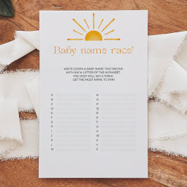 ベビー名レースベビーシャワーゲーム