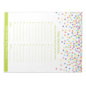 ベビー名レース紙吹雪ベビーシャワーゲーム ノートパッド (正面)
