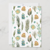 ベビー名レース赤ちゃんシャワーゲームオレンジフローラインヴィ 招待状 (裏面)