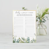 ベビー名レース赤ちゃん動物赤ちゃんシャワーゲーム エンクロージャーカード (スタンド正面)