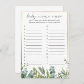 ベビー名レース赤ちゃん動物赤ちゃんシャワーゲーム エンクロージャーカード (正面/裏面)