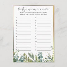 ベビー名レース赤ちゃん動物赤ちゃんシャワーゲーム