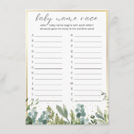 ベビー名レース赤ちゃん動物赤ちゃんシャワーゲーム エンクロージャーカード