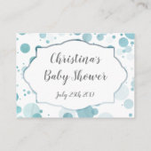 ベビー名候補カードブルードット赤ちゃんシャワー エンクロージャーカード (裏面)