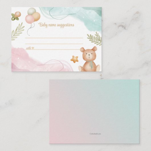 ベビー名候補カード エンクロージャーカード (正面/裏面)