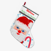 ベビー名初のクリスマスサンタキャンディーキャンデー ラージクリスマスストッキング (正面 (吊り時))