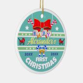 ベビー名初めてのクリスマス ユニセックス セラミックオーナメント (右)