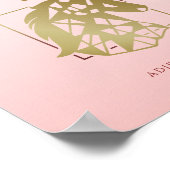 ベビー名前をカスタムする日 |魔法ユニコーン |ピンク赤面 ポスター (角)