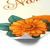 ベビー名前付けクレードルインディアン式のウェルカムサイン ポスター (角)