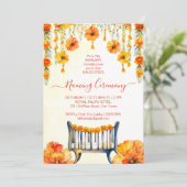 ベビー名前付けクレードルインディアン式テンプレート 招待状 (スタンド正面)