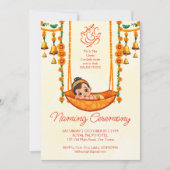 ベビー名前付けクレードルインディアン式テンプレート 招待状 (正面)