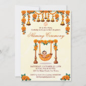 ベビー名前付けクレードルインディアン式テンプレート 招待状 (正面)