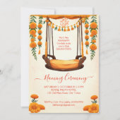 ベビー名前付けクレードルインディアン式テンプレート 招待状 (正面)