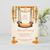 ベビー名前付けクレードルインディアン式テンプレート 招待状 (スタンド正面)