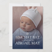 ベビー名前付けSimchatこうもりフォトシンプル招待状 招待状 (正面)