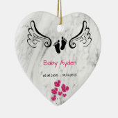 ベビー名及びベビー日付による損失記念碑 セラミックオーナメント (右)