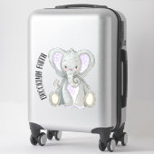ベビー名可愛いラベンダー絵を描エレフェント シール (スーツケース)