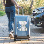 ベビー名可愛いラベンダー絵を描エレフェント シール (スーツケースインサイチュ)