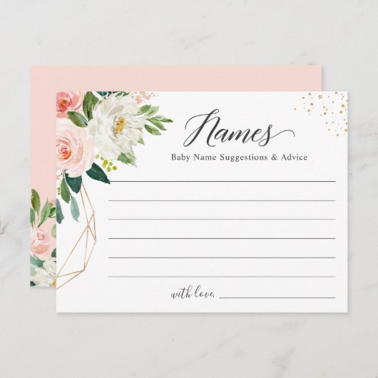 ベビー名提案アドバイスベビーシャワーゲームカード ポストカード (正面/裏面)