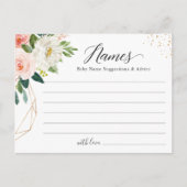 ベビー名提案アドバイスベビーシャワーゲームカード ポストカード (正面)