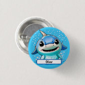 ベビー名札付きカスタムシャークボタン 缶バッジ (正面&裏面)