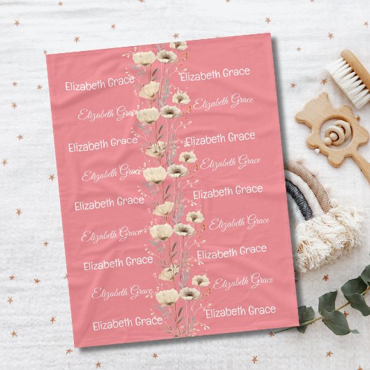 ベビー名毛布ベビーギフトピンクベビーブランケット フリースブランケット