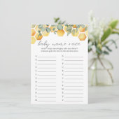 ベビー名競走ビーベイビーシャワーゲーム エンクロージャーカード (スタンド正面)