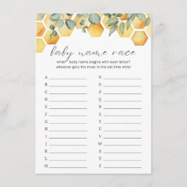 ベビー名競走ビーベイビーシャワーゲーム エンクロージャーカード