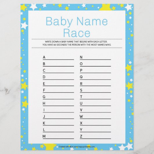 ベビー名競走[星空の夜青] レターヘッド (正面)