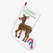 ベビー名第1クリスマストナカイ ラージクリスマスストッキング (正面 (吊り時))